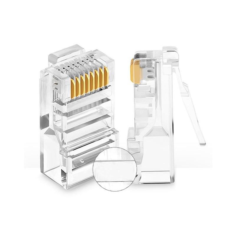 VIVOCH 50 Pcs Cat6 RJ45 Connectors, C6 RJ45 Plugs, Cat6 Crystal Unshielded RJ45 Ends UTP 8P8C Modular Network Plug Connector - Image 2